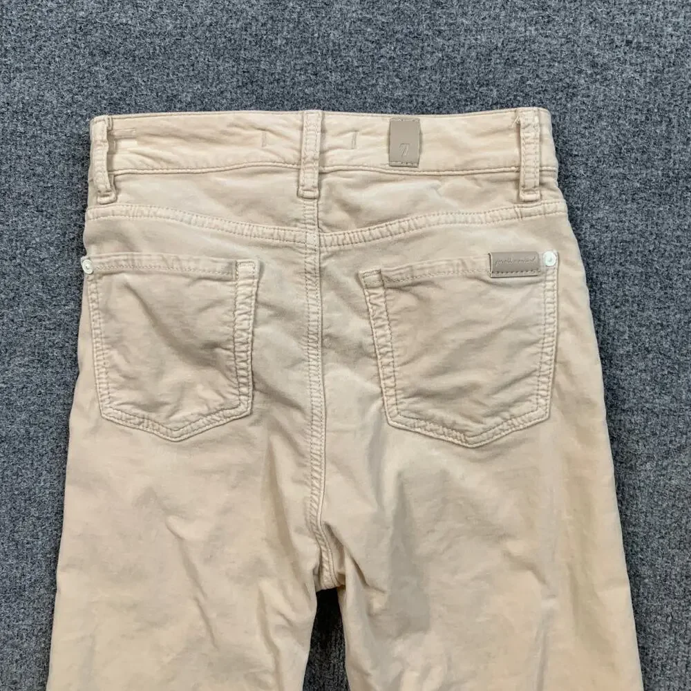 7 For All Mankind Jeans Womens 24 Cream Lisha Velvet Bootcut Stretch Pockets